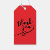 Thank You Bright Red Classical Unique Simple Cadeaulabel (Voorkant)