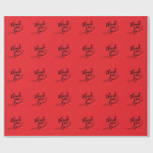 Thank You Bright Red Classical Unique Simple Cadeaupapier (Vlak)