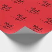 Thank You Bright Red Classical Unique Simple Cadeaupapier (Hoek)