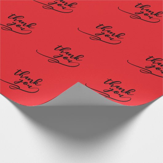 Thank You Bright Red Classical Unique Simple Cadeaupapier (Hoek)
