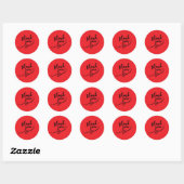 Thank You Bright Red Classical Unique Simple Ronde Sticker (Vel)