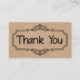 Thank You Business Cards with Kraft color Contactkaartje