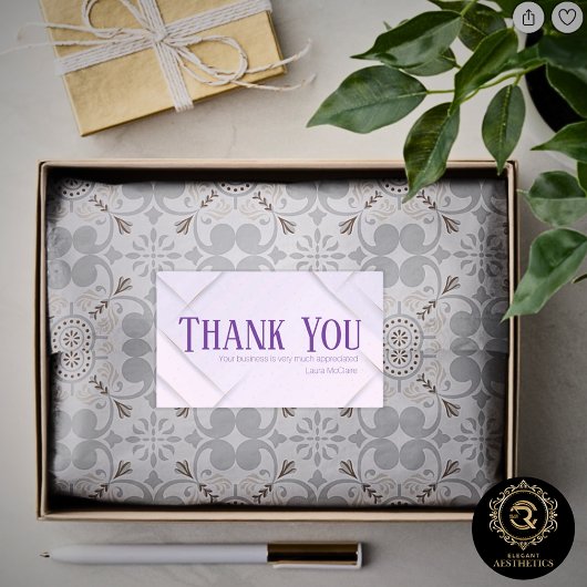 Thank You Business Sticker Lavender & Plum
