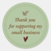 Thank You Business Sticker –Rustic Packaging Label (Voorkant)