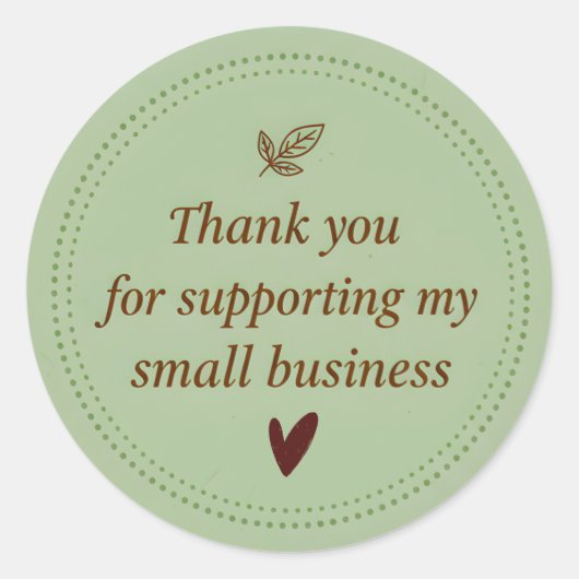 Thank You Business Sticker –Rustic Packaging Label (Voorkant)