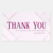 Thank You Business Sticker Soft Pink & Berry Red (Voorkant)