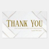 Thank You Business Sticker White & Gold (Voorkant)