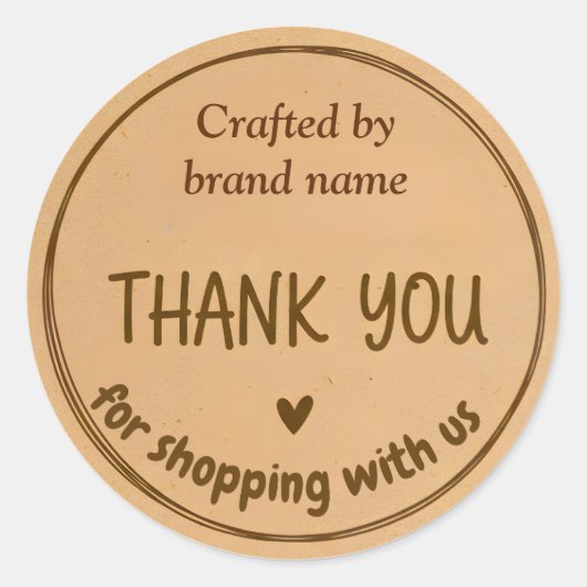 Thank You Business Sticker with brand name (Voorkant)