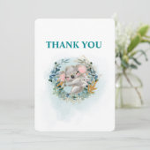 Thank You Card Baby Shower "Baby Koala" Bedankkaart (Staand voorkant)
