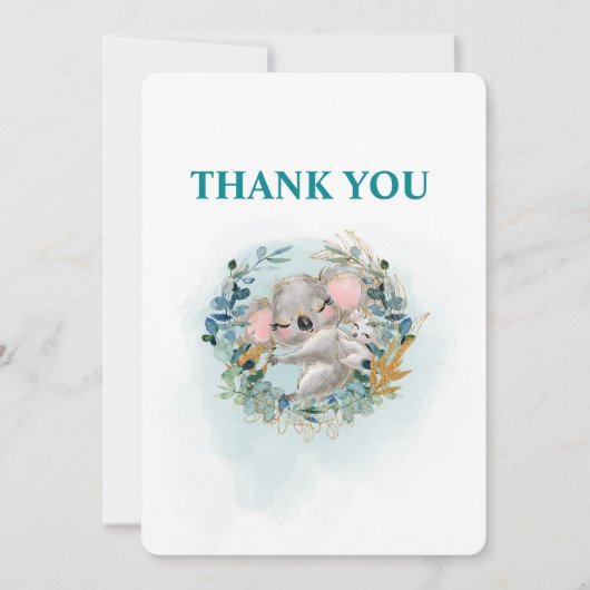 Thank You Card Baby Shower "Baby Koala" Bedankkaart (Voorkant)