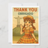 Thank You Card - Brazil Festa Junina Anime Girl Bedankkaart (Voorkant)