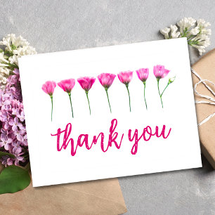 Thank You Card – Floral Design voor 65e verjaardag Briefkaart