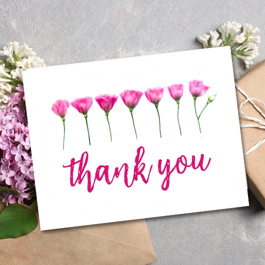 Thank You Card – Floral Design voor 65e verjaardag Briefkaart