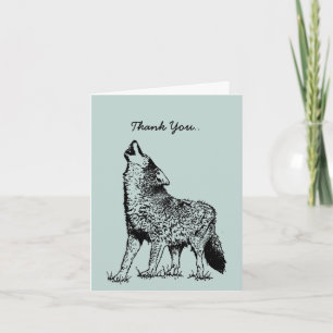 Thank You Card For a howling good time. Wolf Bedankkaart