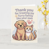 Thank You Card for Pet Sitter or Veterinarian Kaart (Gele Bloem)