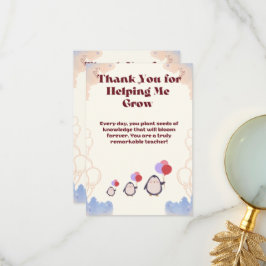 Thank you card for teachers. bedankkaart