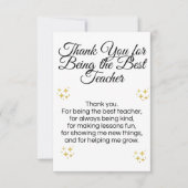Thank you card for teachers bedankkaart (Voorkant)