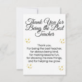 Thank you card for teachers bedankkaart (Achterkant)