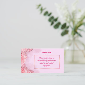 Thank you Card for Wedding Guests Notitiekaartje