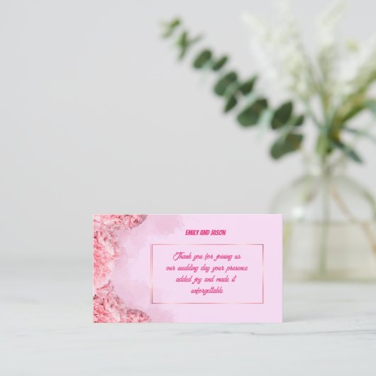 Thank you Card for Wedding Guests Notitiekaartje (Staand voorkant)