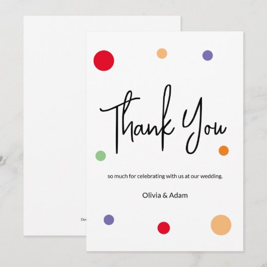 Thank You Card for wedding Kaart (Voorkant / Achterkant)