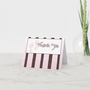 Thank you card - girl baby shower bedankkaart