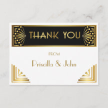 Thank You Card, Great Gatsby, elegant, chique, wit