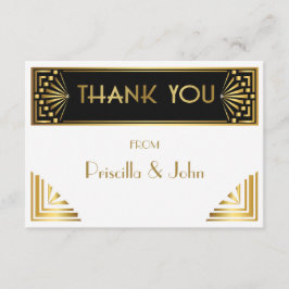 Thank You Card, Great Gatsby, elegant, chique, wit Bedankkaart