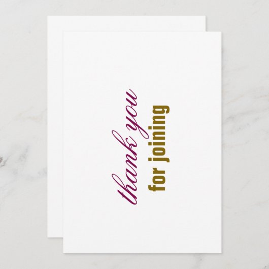 thank you card kaart (Voorkant / Achterkant)