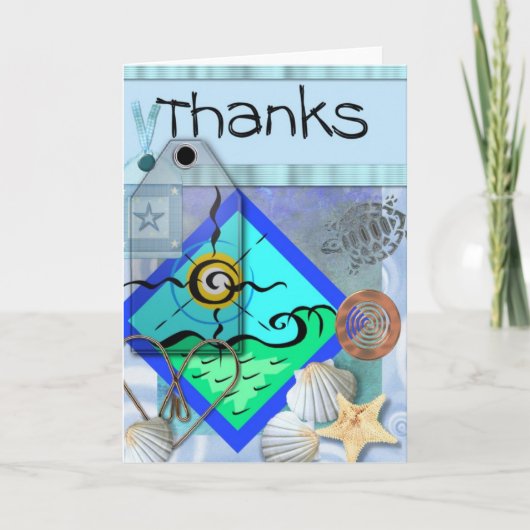 thank you card, ocean theme bedankkaart (Voorkant)
