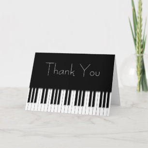 Thank You Card - Piano Keys black white Bedankkaart