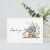 Thank You Card Simple Little Bunny Bedankkaart (Staand voorkant)