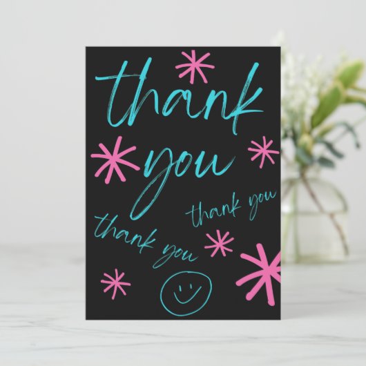 THANK YOU CARD SMILEY FACE BEDANKKAART (Staand voorkant)