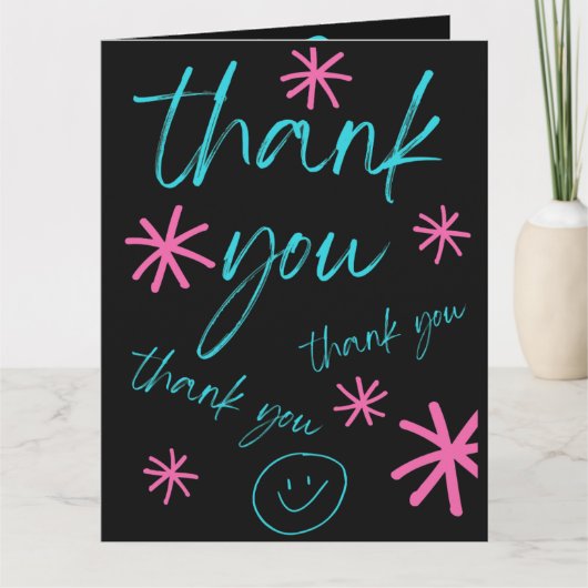 THANK YOU CARD SMILEY FACE BEDANKKAART (Voorkant)