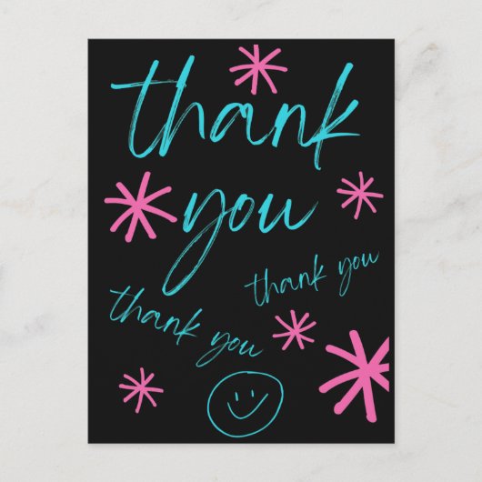 THANK YOU CARD SMILEY FACE BRIEFKAART (Voorkant)
