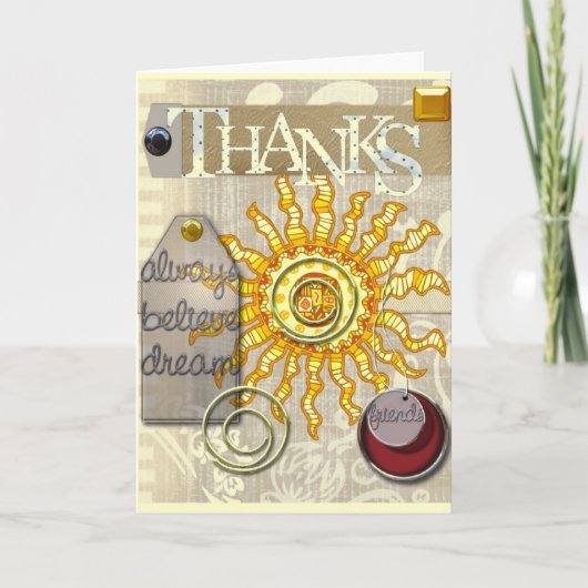 thank you card, sun theme bedankkaart (Voorkant)