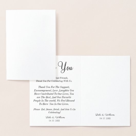 Thank you card, thank you wedding card folie kaarten (Display)