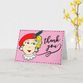 Thank you card, vintage style, folded card. kaart (Gele Bloem)