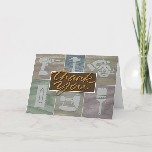 Thank you card voor de bouwmarkt bedankkaart (Voorkant)