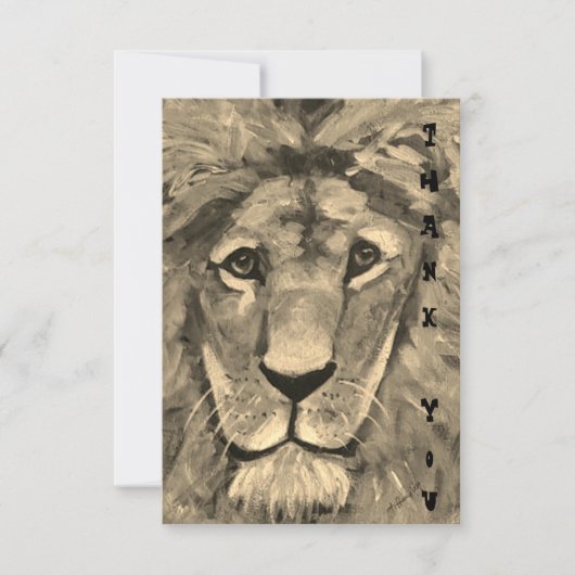 Thank You card with blank inside Lion Bedankkaart (Voorkant)