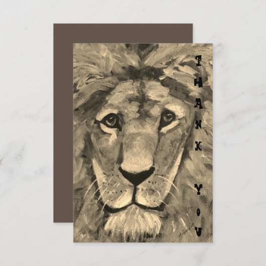 Thank You card with blank inside Lion Bedankkaart (Voorkant / Achterkant)