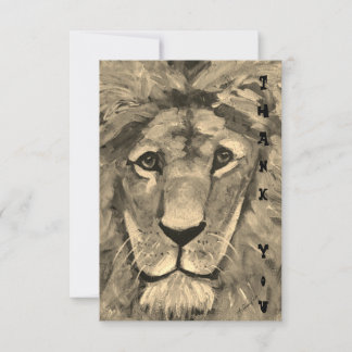 Thank You card with blank inside Lion Bedankkaart