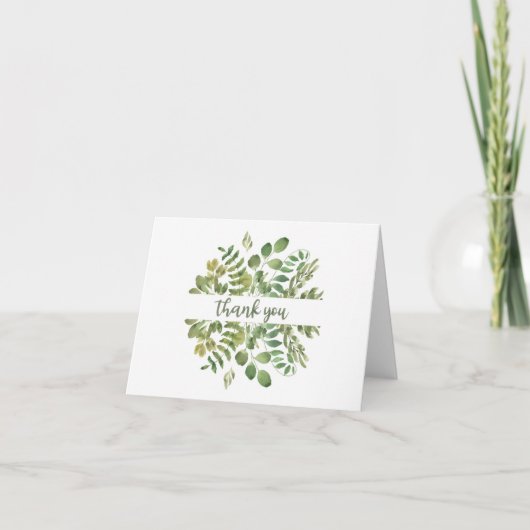 Thank You Card with Greenery Kaart (Voorkant)