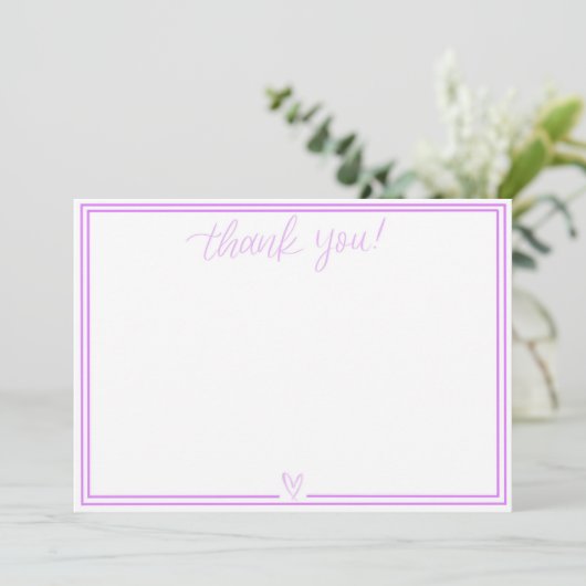 Thank You Card (Zacht Roze) Bedankkaart (Staand voorkant)