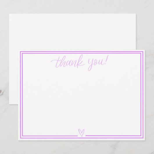 Thank You Card (Zacht Roze) Bedankkaart (Voorkant / Achterkant)