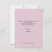 Thank You Cards for Bridal shower in a modern. Bedankkaart (Achterkant)