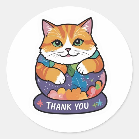 Thank You CAT Ronde Sticker (Voorkant)