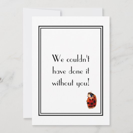 Thank You Chic Spotted Ladybug Kaart (Achterkant)