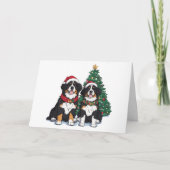 Thank You Christmas Bernese Mountain Dogs Bedankkaart (Voorkant)