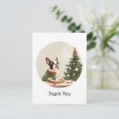 Thank You Christmas Boston Terrier Dog Briefkaart (Staand voorkant)